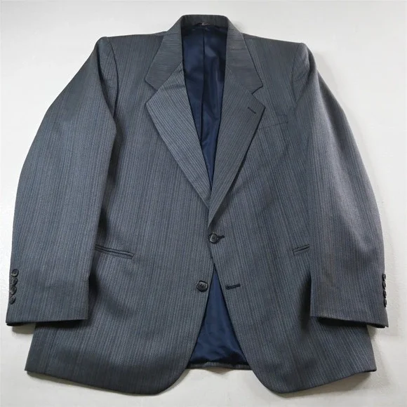 Raffinati 42L 34x32 Blue Herringbone Mens Jacket Pants Suit